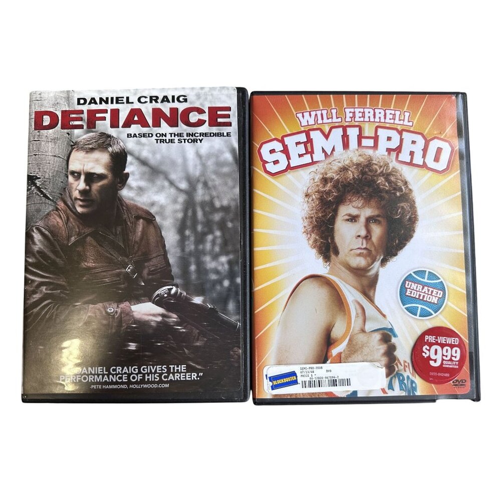 Movie Lot 2 DVDs Semi-Pro Unrated Edition & Defiance Widescreen Pre-Owned
